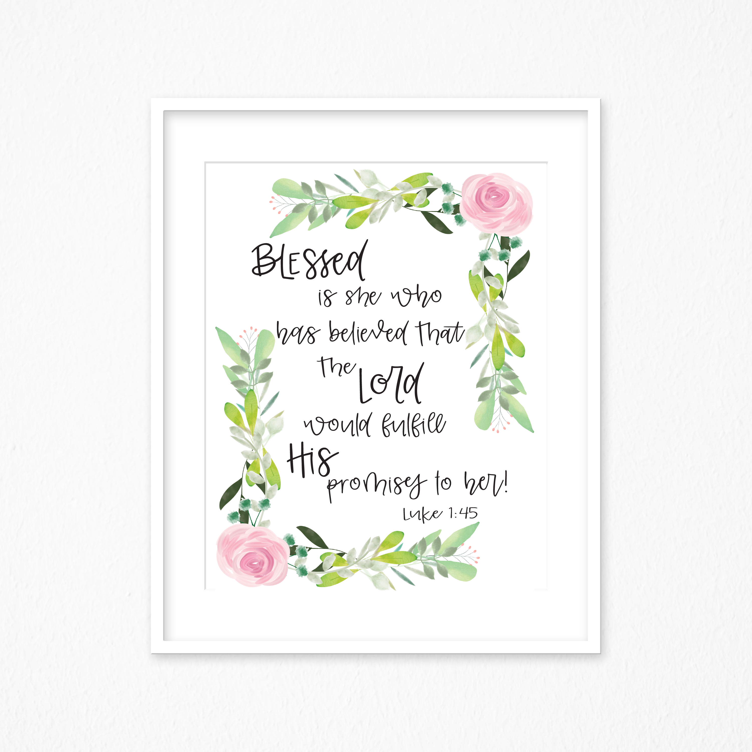 Blessed is She Scripture Sign