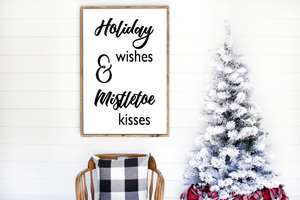Holiday Wishes and Mistletoe Kisses Printable
