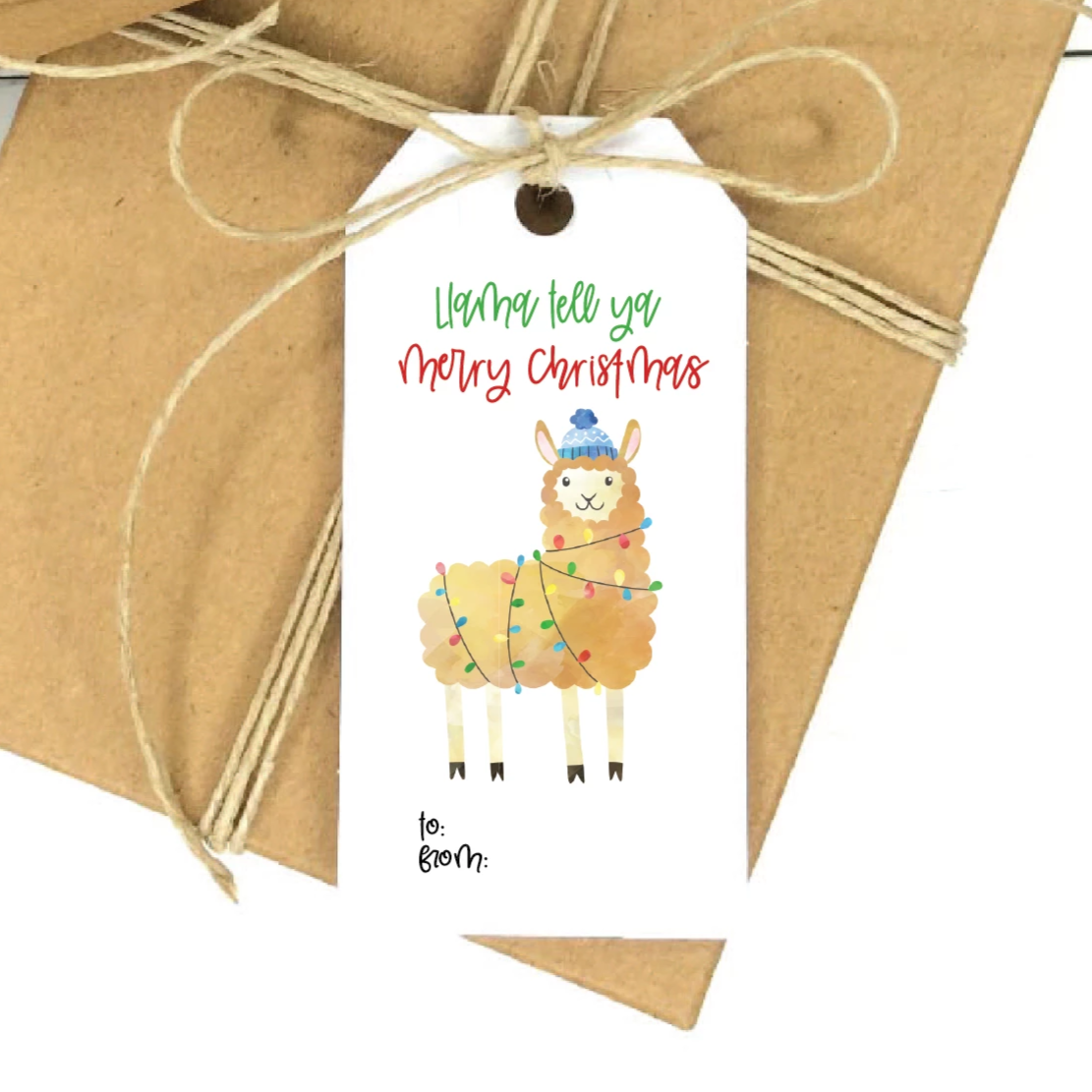 Llama Christmas Gift Tag