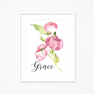 Scripture Floral Print - Grace